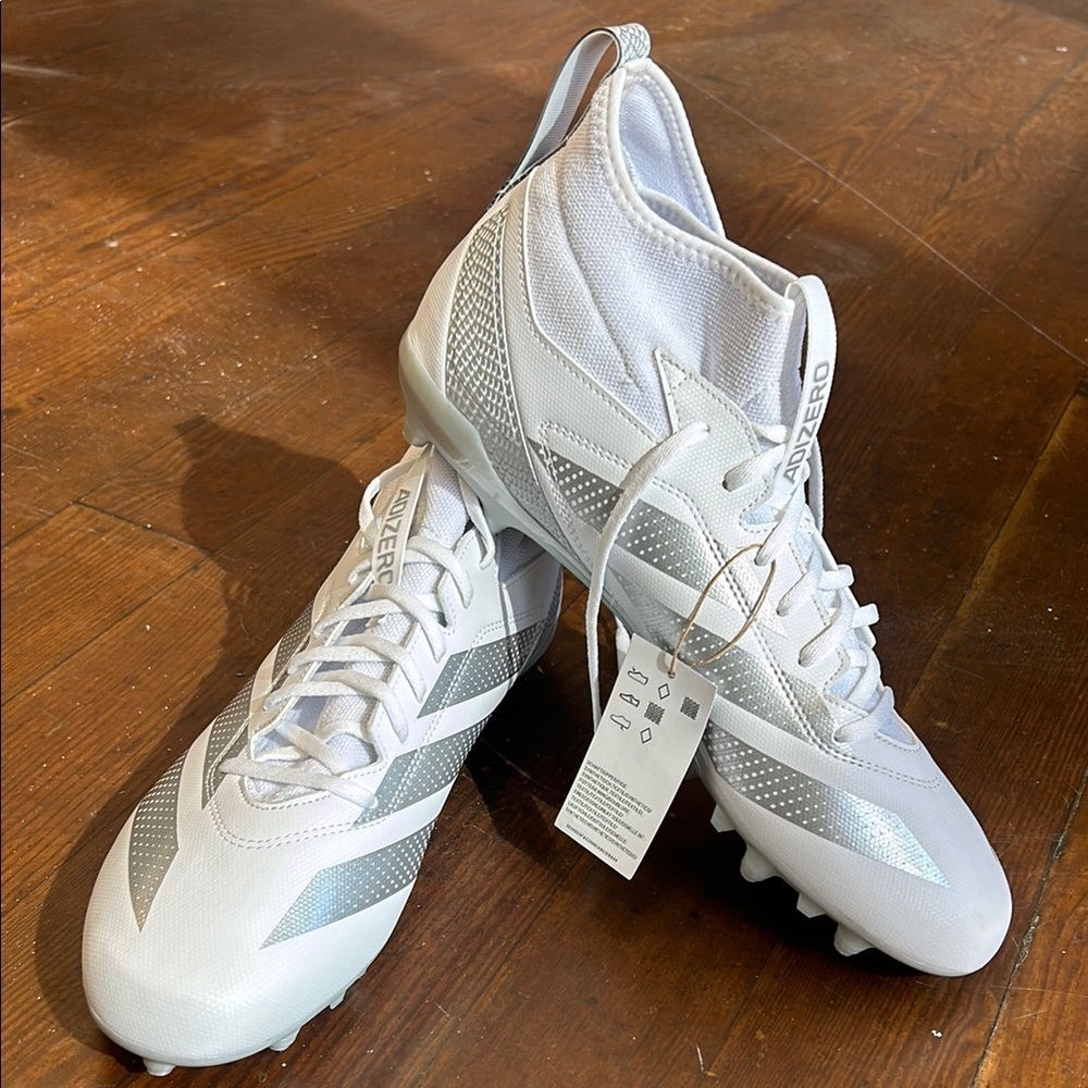 Adidas White Football Cleats High-Top Design